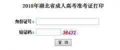 湖北大学成教本科准考证打印