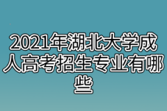 2021年湖北大学成人高考招生专业有哪些